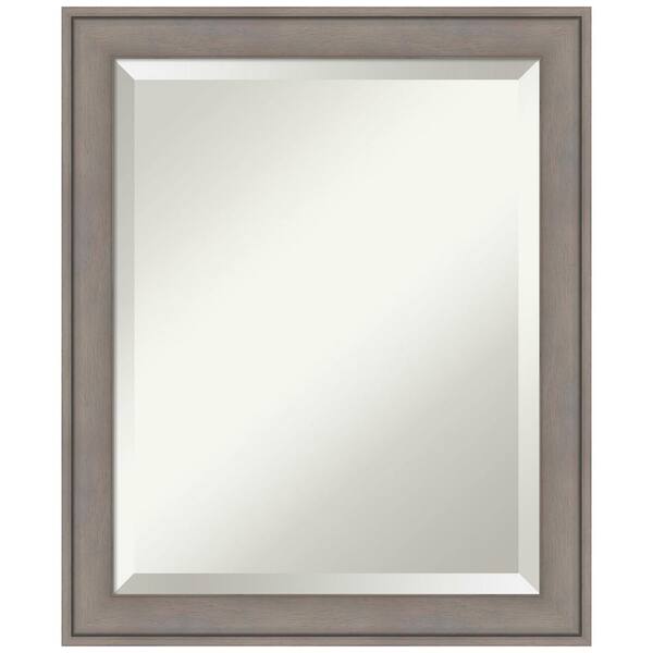 Amanti Art Medium Rectangle Graywash Contemporary Mirror (23.25 in. H x 19.25 in. W)