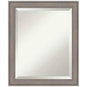Greywash 19.5 in. x 23.5 in. Beveled Rectangle Wood Framed Bathroom Wall Mirror in Gray