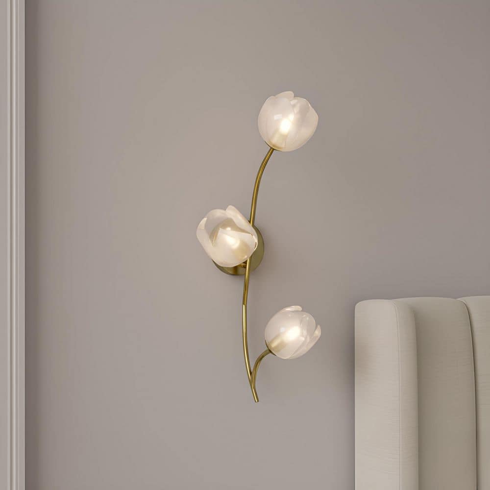 Walker 8 in. 3-Light Vintage Brass Wall Sconce with White Swirl Glass Shade price history on PriceWatchPro
