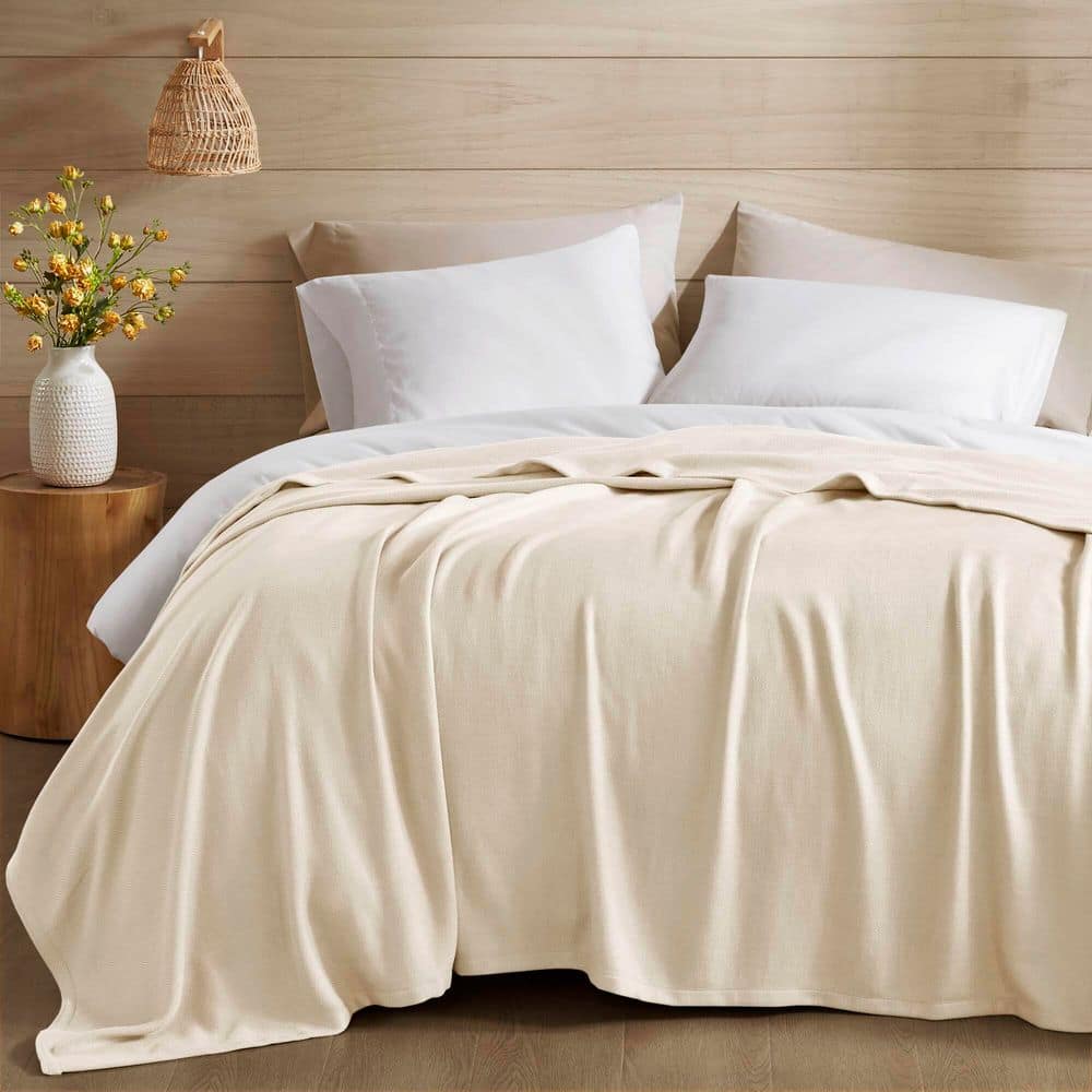 Bamboo Cotton Ivory Cotton Blend Full/Queen Woven Blanket price history on PriceWatchPro