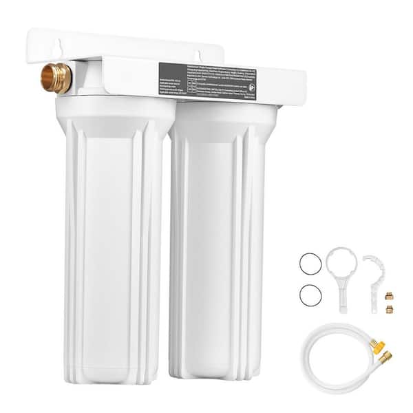 RV Water Filtration System, 2-Cartridge Water Filter System for Campers, Remove Sediments, Chlorine, Bad Tastes, Odors