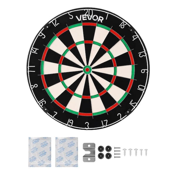 Dart Board, 17.72 in. W Self-Healing Dart Board with Staple-Free Bullseye, Blade Wire & Number Ring (Darts Not Included)