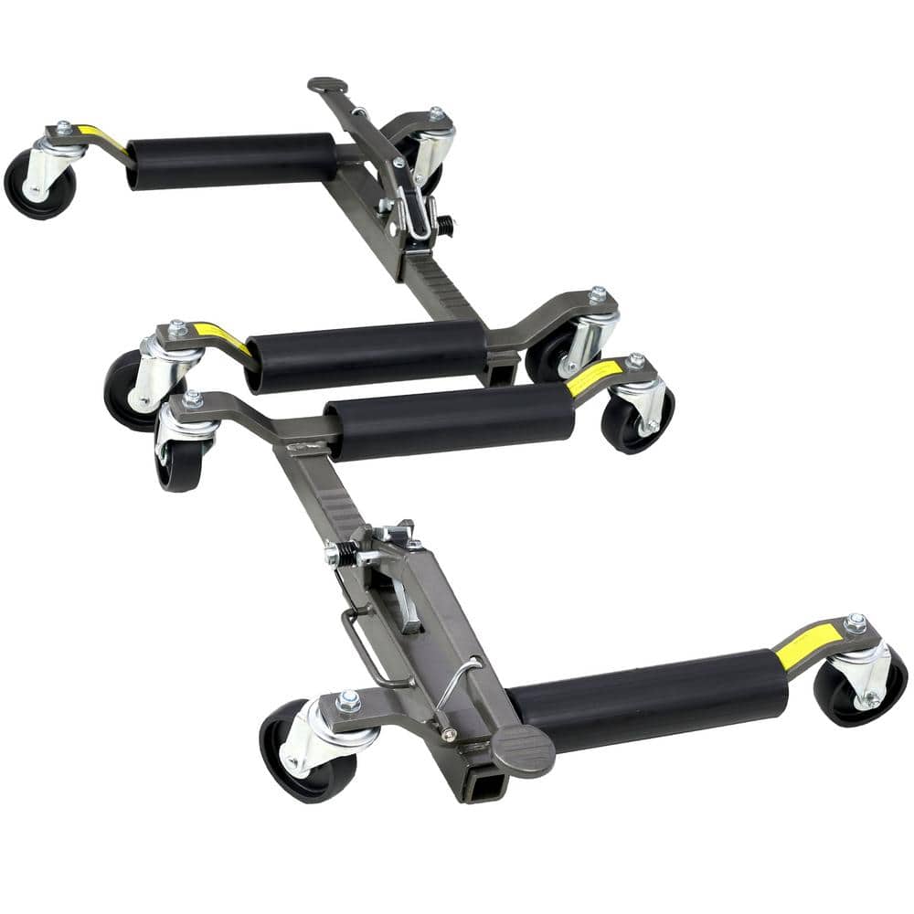 Set of 2 Wheel Dolly Car Skates Vehicle Positioning Hydraulic Tire Jack Ratcheting Foot Pedal Lift, 1250 lbs. Gray price history on PriceWatchPro
