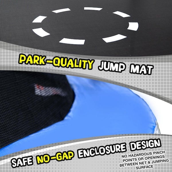 TRUJUMP 14 ft. Trampoline with 6-Pole Enclosure in Blue STR-14FT