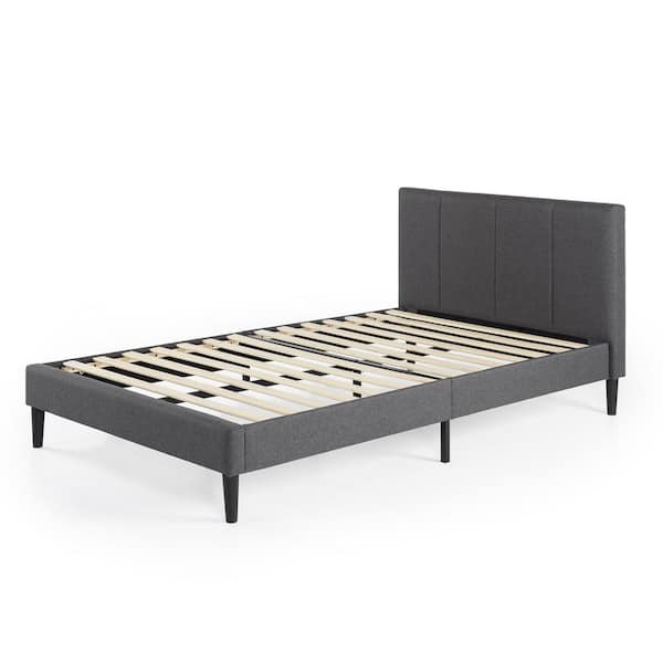 Zinus Maddon Grey Upholstered Twin Platform Bed Frame