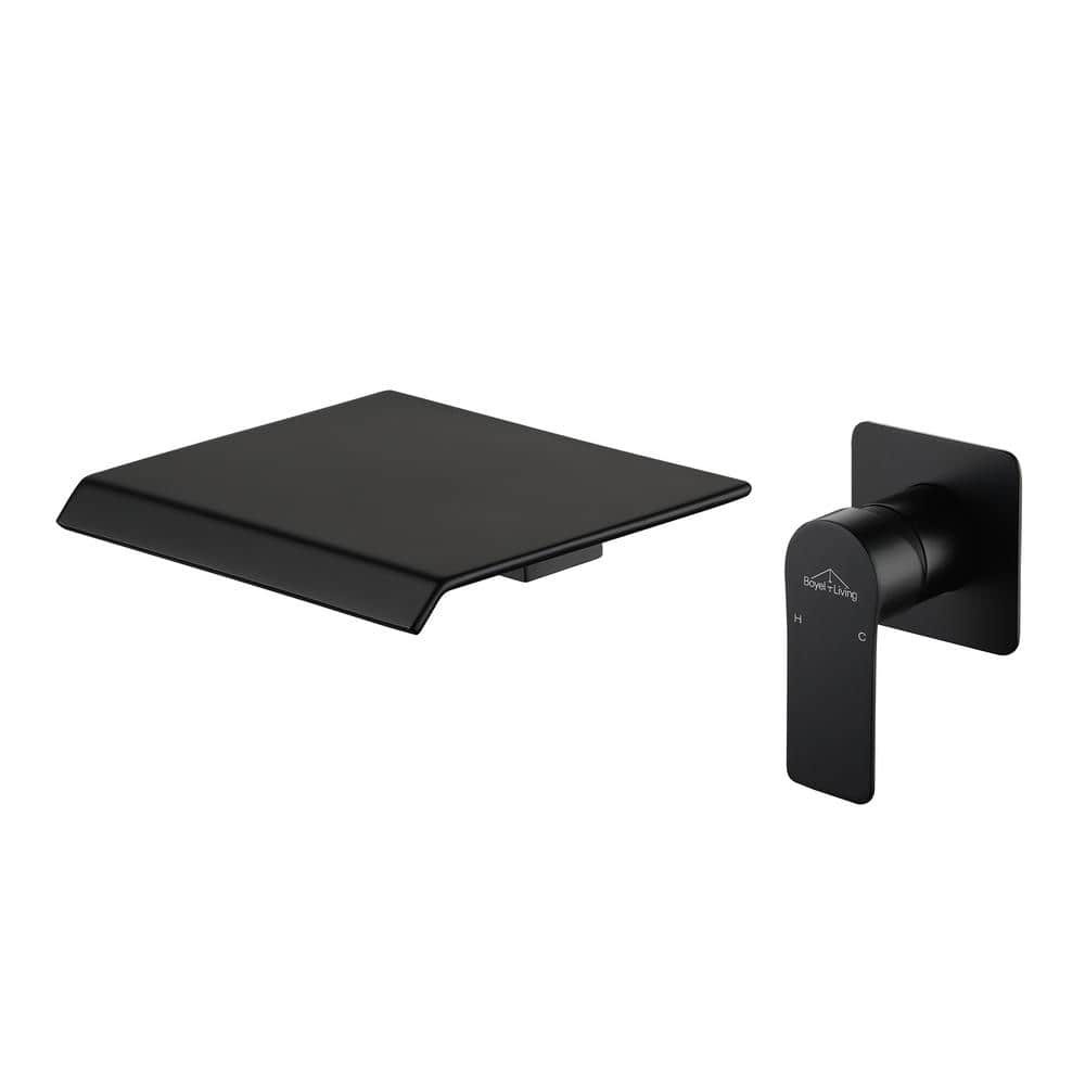 Single Handle Wall Mounted Faucet with Valve in Matte Black