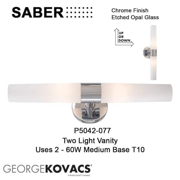 George Kovacs Saber 2-Light Chrome Bath Light P5042-077 - The Home