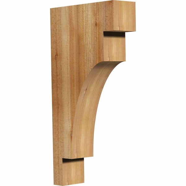Ekena Millwork 4 in. x 12 in. x 24 in. Western Red Cedar Mediterranean Rough Sawn Corbel