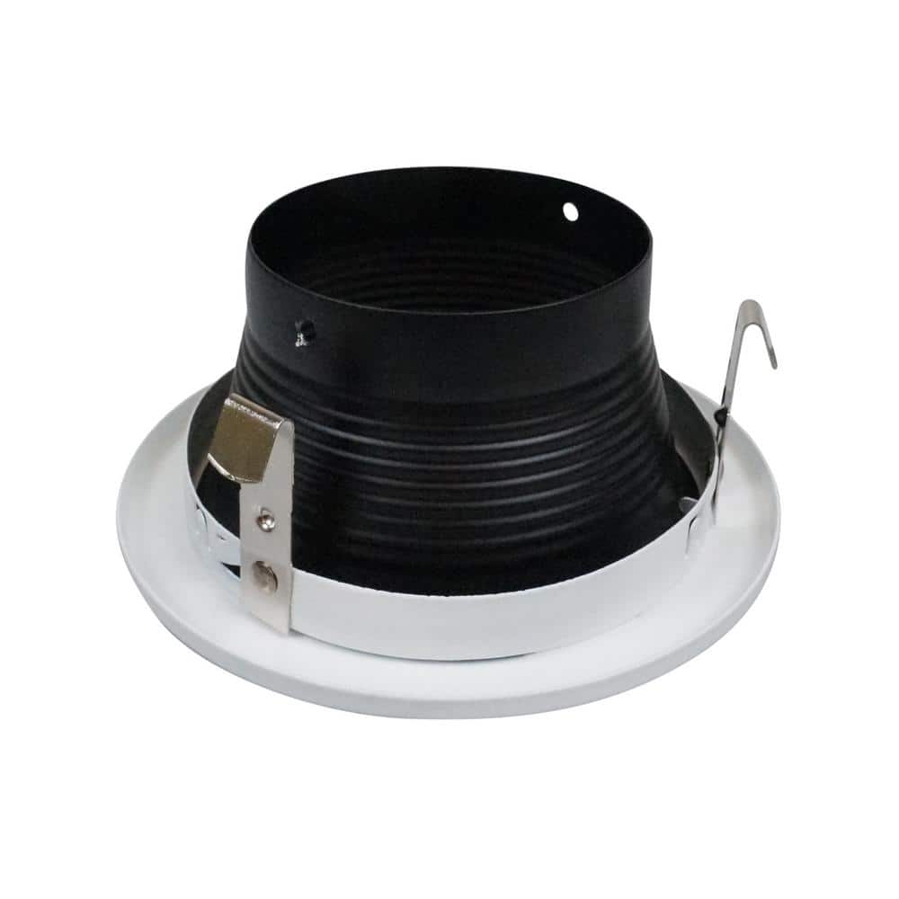 4-Inch Black and White Aluminum Recessed Baffle Trim