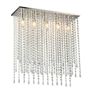 Cleave Crystal 5-Light Chrome Chandelier with Shade