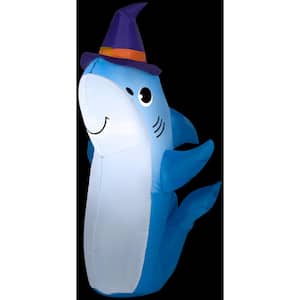 3.5 ft. H Shark with Witch Hat-SM Halloween Inflatable