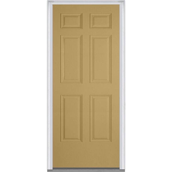 MMI Door 32 in. x 80 in. Right-Hand Inswing 6-Panel Classic Painted Fiberglass Smooth Prehung Front Door