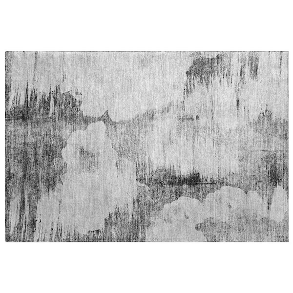 Dream Shag Premium Machine Washable Abstract ADS710 Gray 2 ft. x 3 ft. Accent Rug