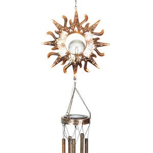 5 in. x 42 in. Solar Sun with Crackle Ball, Metal Wind Chimes