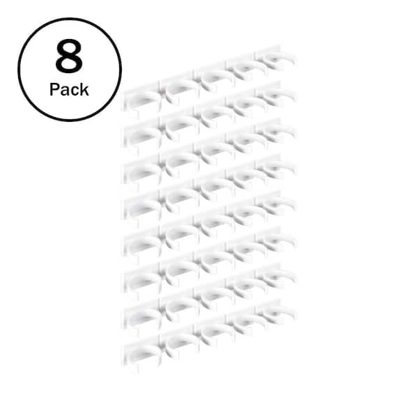 Lavish Home 8-Pack White Gripper Clip Strip Spice Rack Organizer