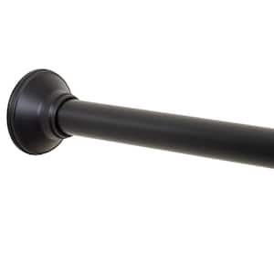 Never Rust 44 in. to 72 in. Aluminum Adjustable Tension Decorative Shower Curtain Rod in Matte Black