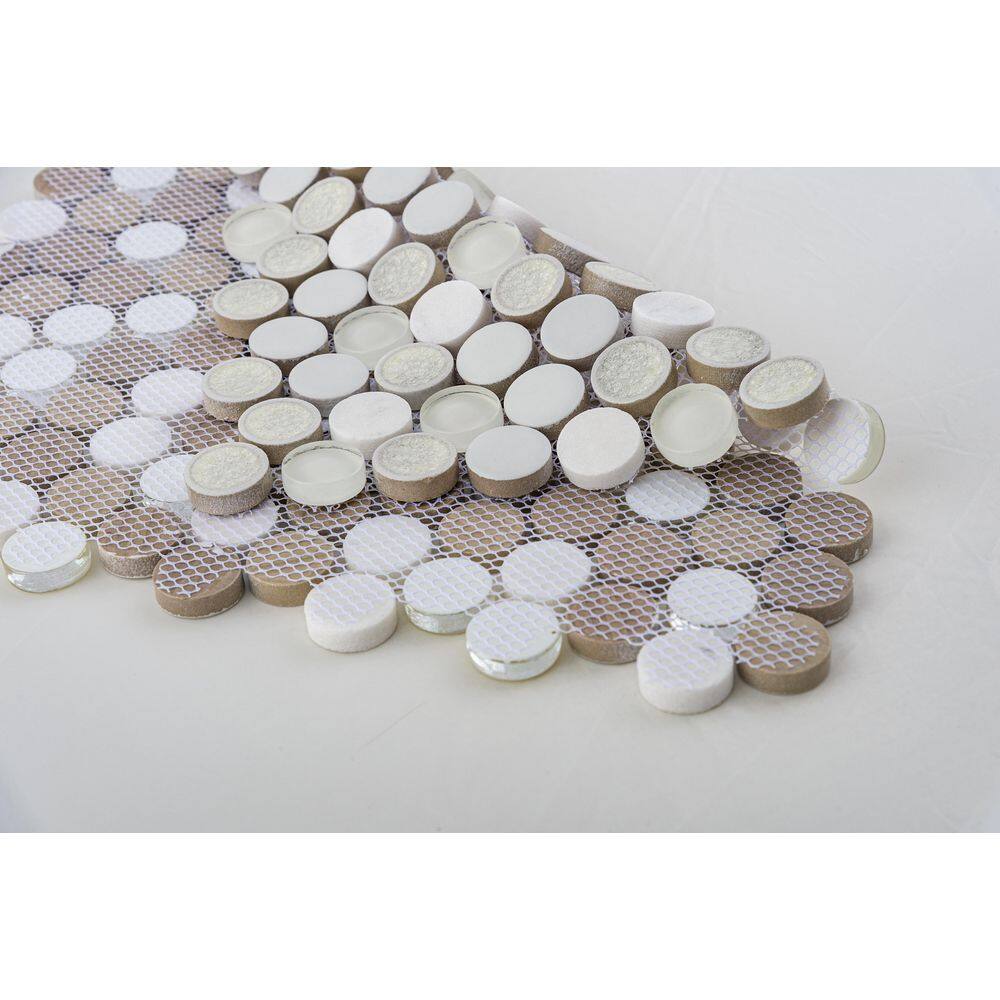 Gray Penny Round Ceramic Mosaic Tile for Kitchen and Bathroom