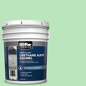 5 gal. #P390-3 Mint Parfait Urethane Alkyd Semi-Gloss Enamel Interior/Exterior Paint