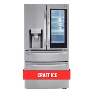 23 cu. ft. Smart French Door Refrigerator InstaView, Door-In-Door & Craft Ice, PrintProof Stainless Steel, Counter Depth