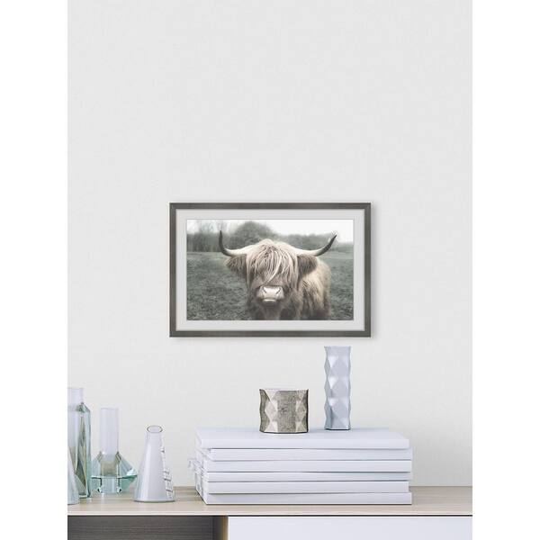 Stupell Industries Curly Hair Highland Cow Baby Cattle Portrait : Target