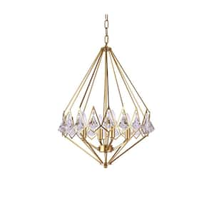 Elliott 4-Light Gold Geometric Chandelier