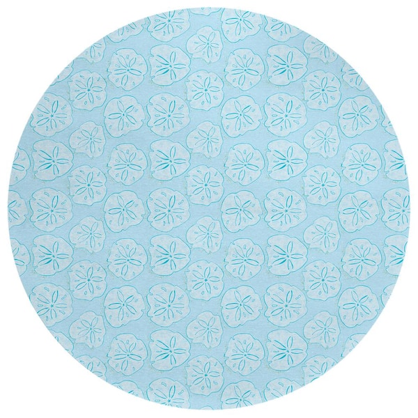 Addison Rugs Surfside Blue 8 ft. x 8 ft. Geometric Indoor/Outdoor Area Rug