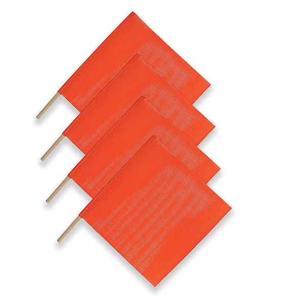 BOEN Orange Safety Flags, Parking Aid (4-Pack)