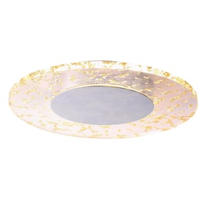 12 in. Chrome 22-Watt Warm White Integrated LED Flush Mount Ceiling Light with Gold Foil Accent