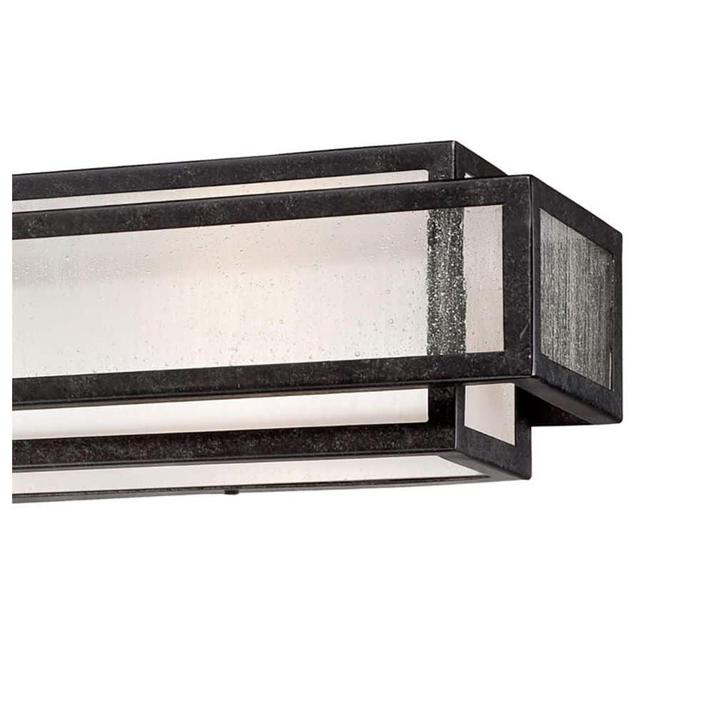 Camden Square Aged Charcoal 3-Light Bathroom Vanity with Seeded Glass