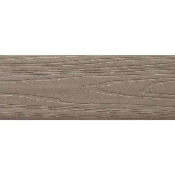 Fiberon ArmorGuard Designer's Choice 1 in. x 5-1/4 in. x 1 ft. Aspen Gray Grooved Edge Capped Composite Decking Board Sample