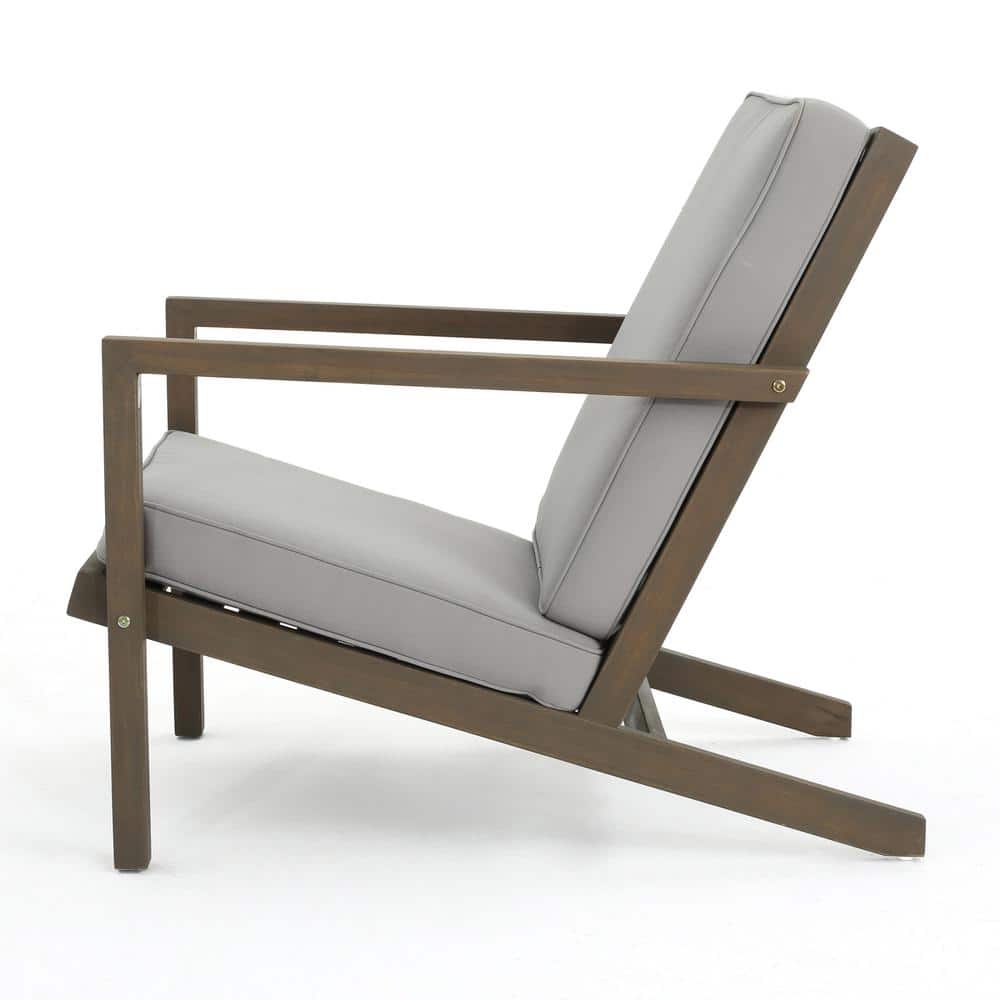 Gray Acacia Wood 3-Piece Outdoor Chat Set with Water-Resistant Cushions