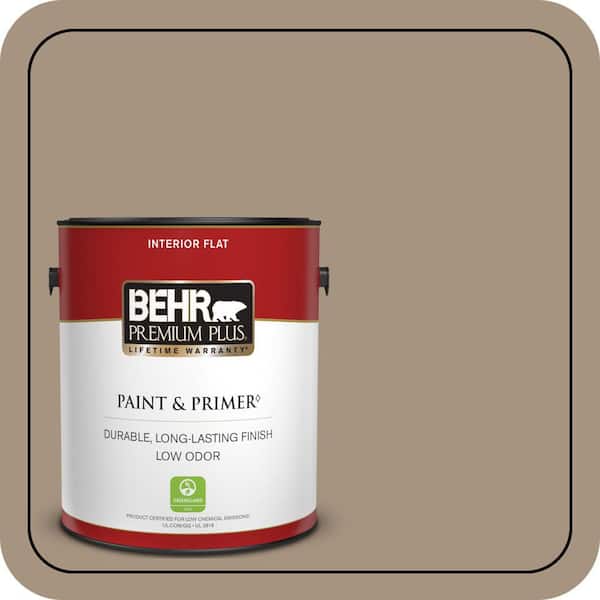 BEHR PREMIUM PLUS 1 gal. #PPU7-05 Pure Earth Flat Low Odor Interior Paint & Primer