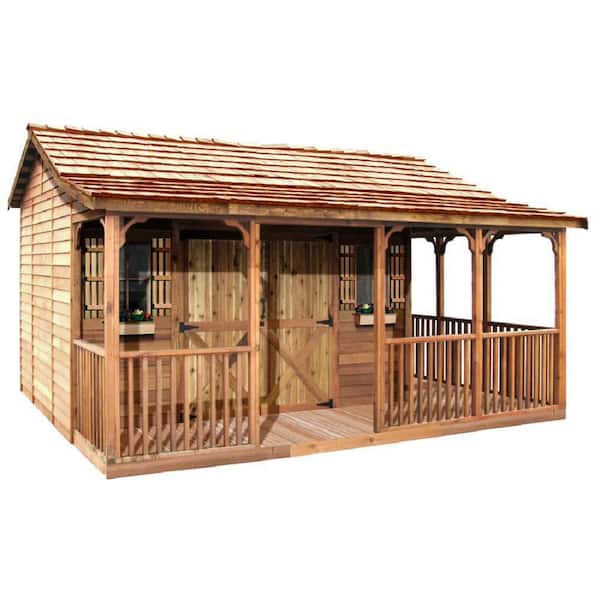 Cedarshed Farmhouse 17 ft. W x 13 ft. D Wood Shed with Porch (192 sq. ft.)