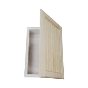 15.5 in. W x 19.5 in. H x 3.5 in. D Canyon Lake Beadboard Door Clear Recessed Solid Wood Medicine Cabinet without Mirror
