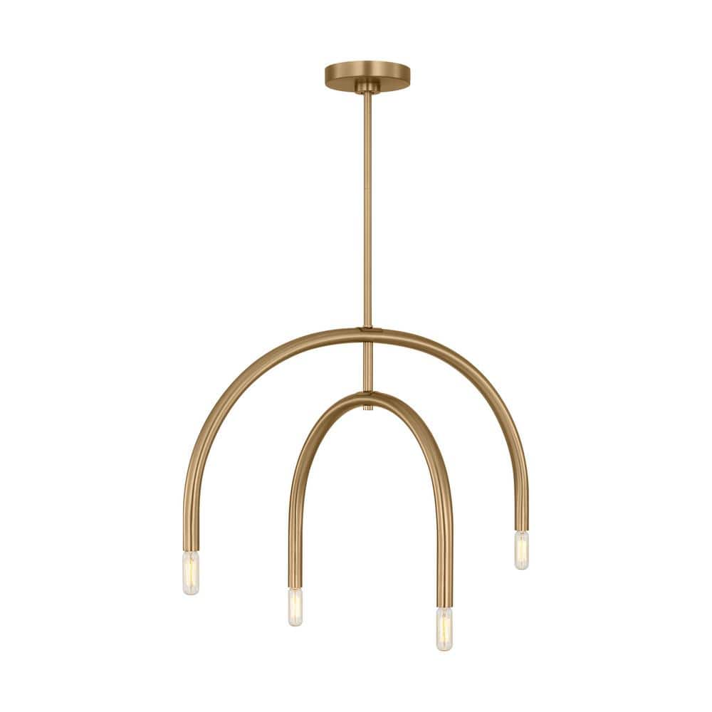 Hadden 22" Satin Brass 4-Light Chandelier