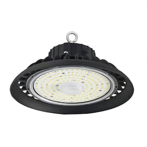 10 in. 300-Watt Equivalent Integrated LED 0 to 10V Dimmable Black UFO High Bay Light 5000K 14000Lm Area Lighting Fixture