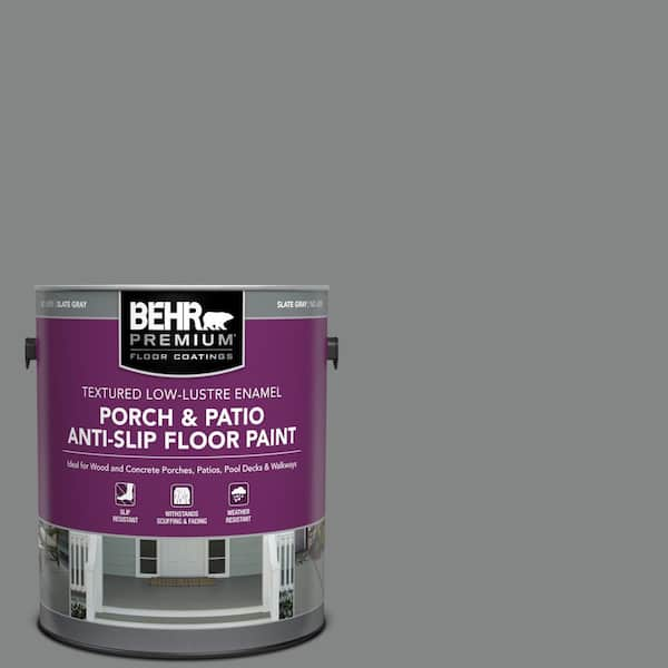 BEHR PREMIUM 1 Gal. #PFC-63 Slate Gray Textured Low-Lustre Enamel Interior/Exterior Anti-Slip Porch and Patio Floor Paint