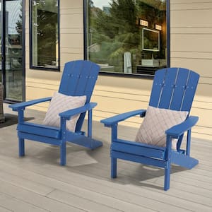 Navy Blue Recyled Plastic Weather Resistant Outdoor Patio Adirondack Chair (Set of 2)