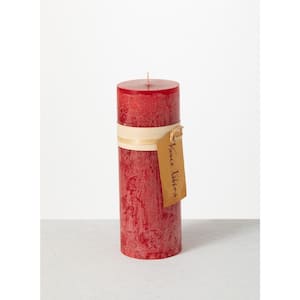 9" Cranberry Timber Pillar Candle