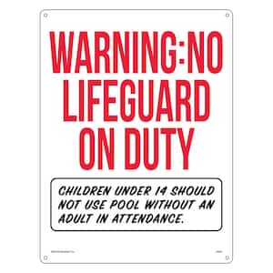 Warning: No Lifeguard on Duty Pool Sign Swimming Pool Sign
