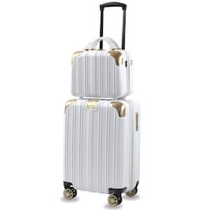 Melrose S 2-Piece White Carry-On Weekender TSA Anti-Theft Luggage Set