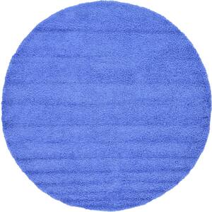 Solid Shag Periwinkle Blue 8 ft. Round Area Rug