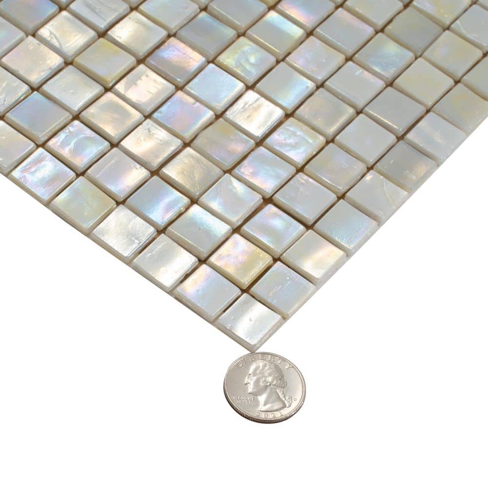 Skosh 11.6" x 11.6" Iridescent Glass Mosaic Tile