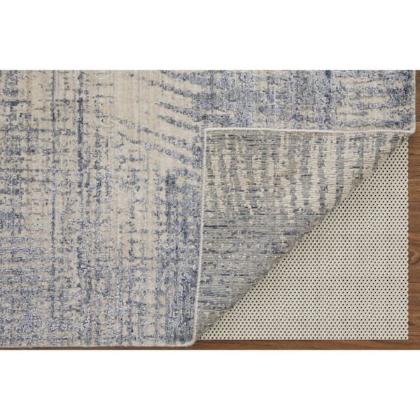 3 ft. x 5 ft. Gray, Ivory, Blue Abstract Area Rug