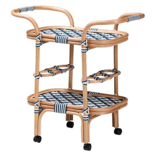 bali & pari Chasca Multicolor Weaving Natural Rattan Wine Cart