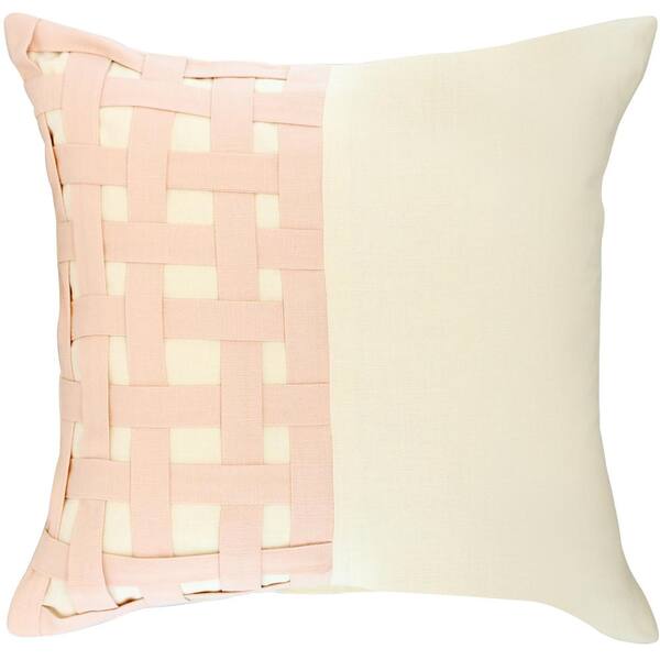 American Colors Brand American Colors Ivory and Rose Blush  basketweave pillow