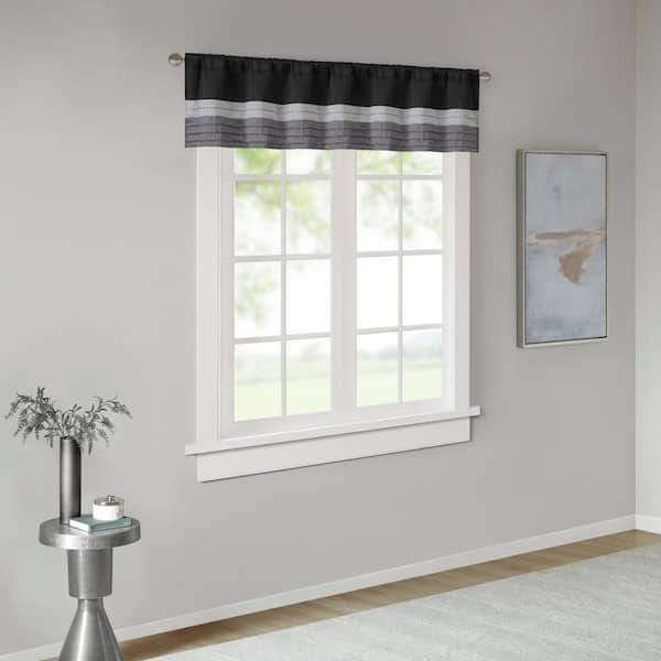 Eastridge 18 in. L x 50 in. W. in Black Polyester Light Filtering Valance