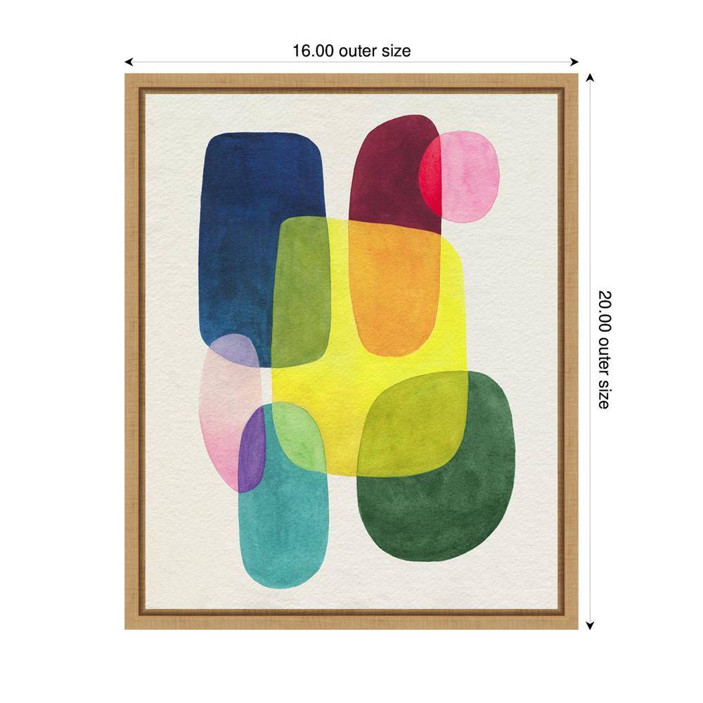 Sunlit Spectrum II Abstract Canvas Art with Maple Frame