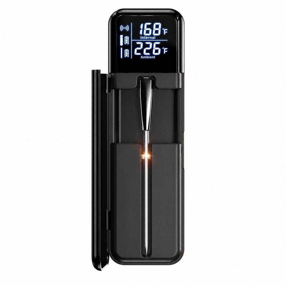 Smart Wireless Meat Thermometer with Dual High-Accuracy Sensors, Heat-Resistant Probe, LCD and App Control
