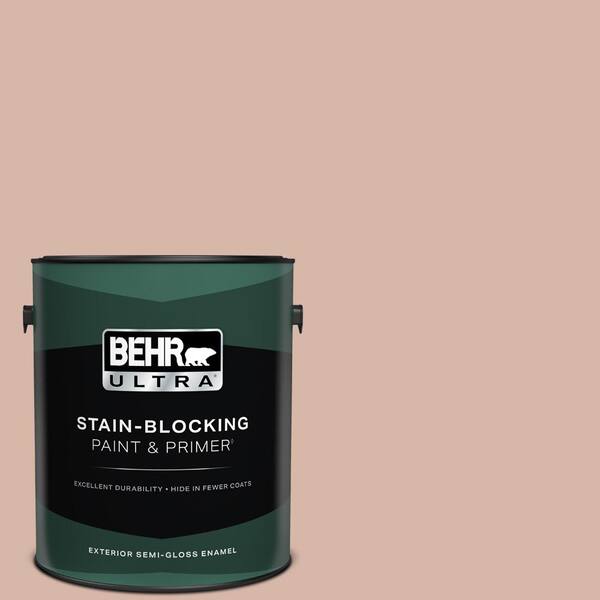 BEHR ULTRA 1 gal. #S190-3 Sedona Pink Semi-Gloss Enamel Exterior Paint & Primer